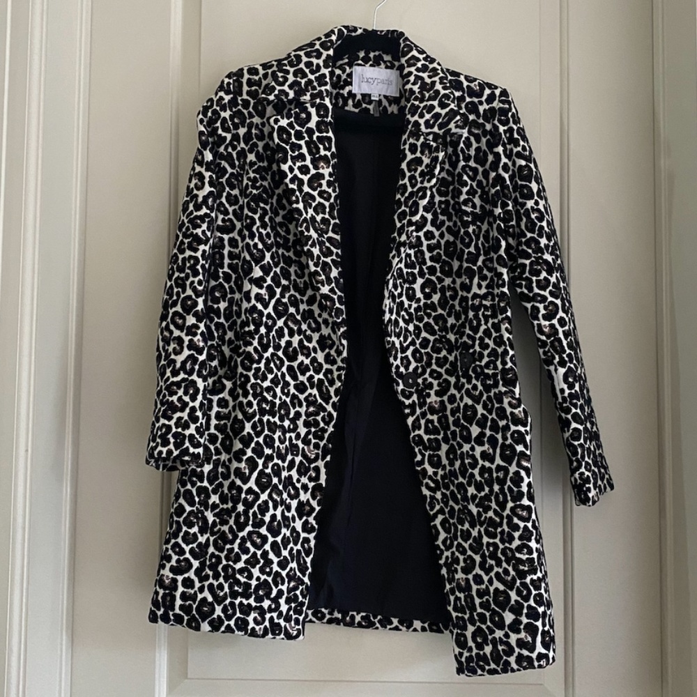 Lucy Paris Leopard Print Pea Coat